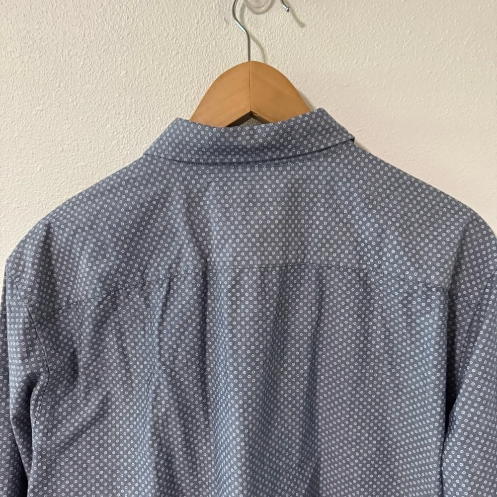 Banana Republic Luxe Poplin Standard Untuck Long Sleeve Button Shirt Blue NWT-XL